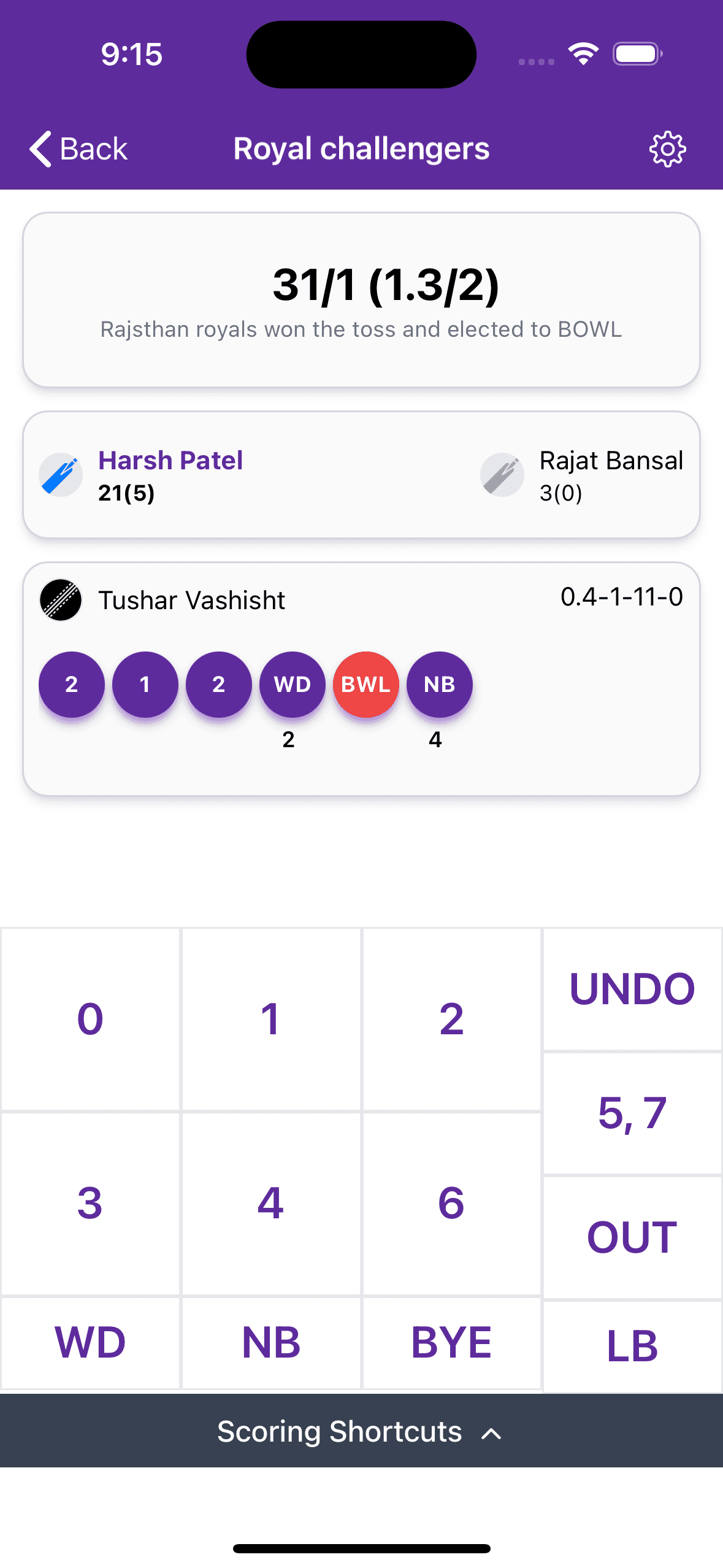 Kridelites Cricket Scoring Platform